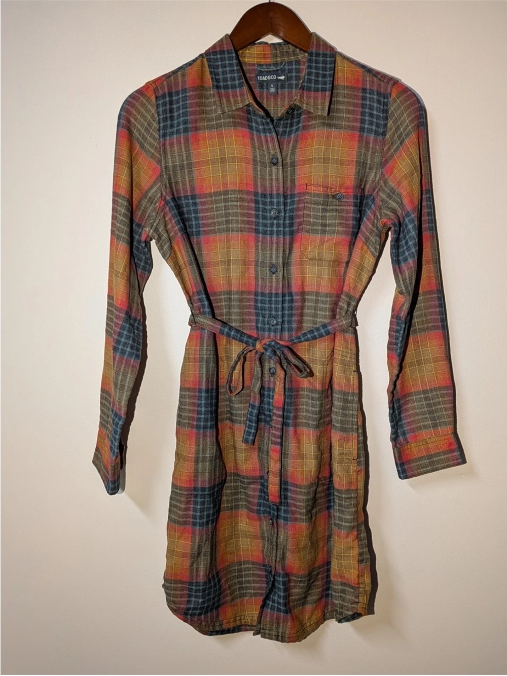 Toad&Co Plaid Shirt Dress — Mustard, Rust & Navy